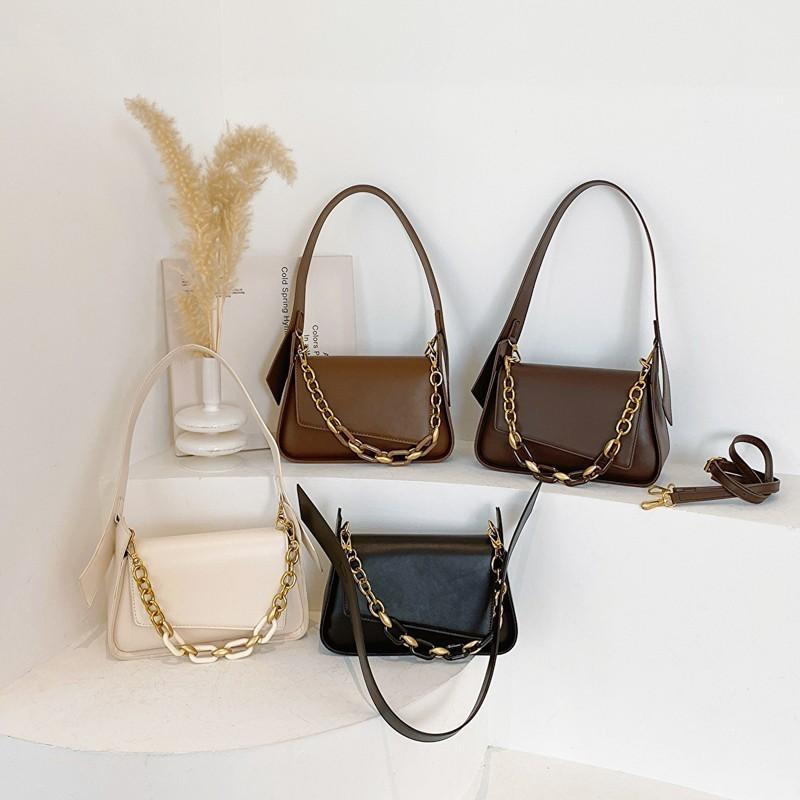Stylish Street Fashion Pu Small Square Bag With Sewing Thread Element