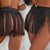 Softness Tassel Strap Skirt Women Sexy Beach High Waist Tassels Summer Quick Drying Solid Color Fringe Mini Party Costume Clubwear Short