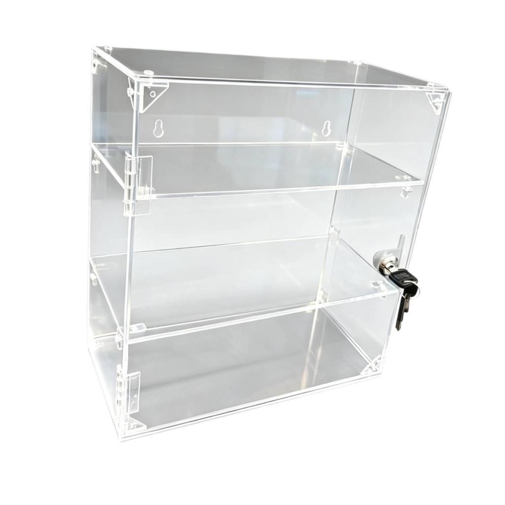 Acrylic Display Cabinet with Lock And Key, Stackable, Dustproof, Removable, Desk Organizer Box,