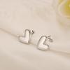 Minimalist Gold Color Love Heart Stud Earrings for Women 2026 Trend Wedding Bridal Earrings Simple Fashion Jewelry Couple Gifts