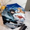 Sword Art Online Umbrella with Automatic Open/Close & Self-8-Rib Heavy-Duty Umbrella, Compact Travel Umbrella Suitable for Outdoor