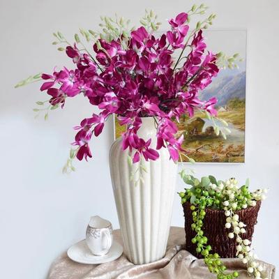 Purple Cymbidium Orchid Silk Flower Decoration Blossom