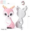 Bite Bites 1Pc Silicone Teether Christmas Gifts Tree Snowflake Pacifier Chain Making Food Grade Silicone Sika Deer Baby Teether