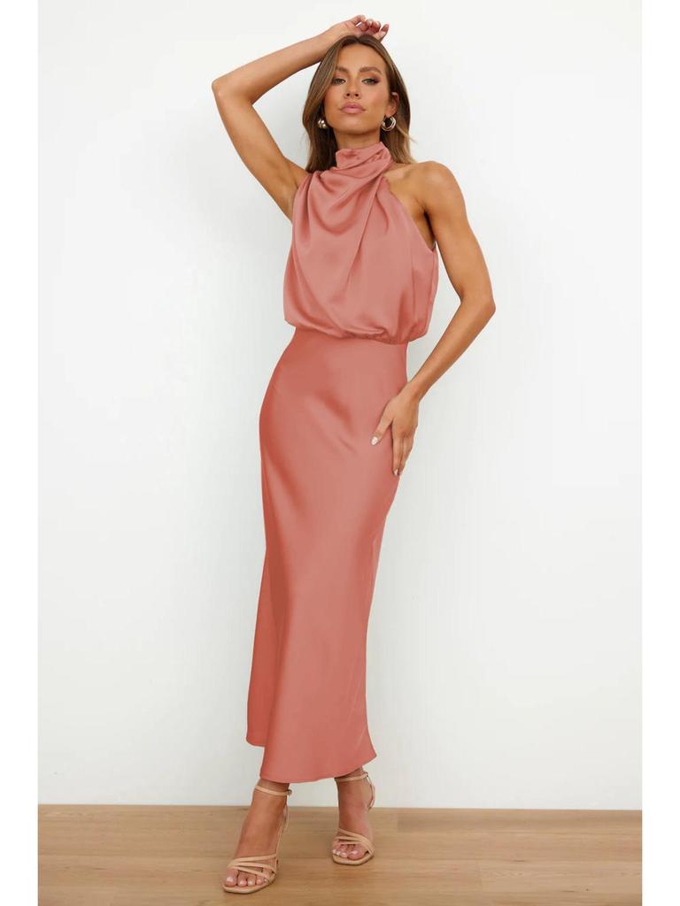 Elegant Satin Sleeveless Dress: High-End Spring/Summer Collection