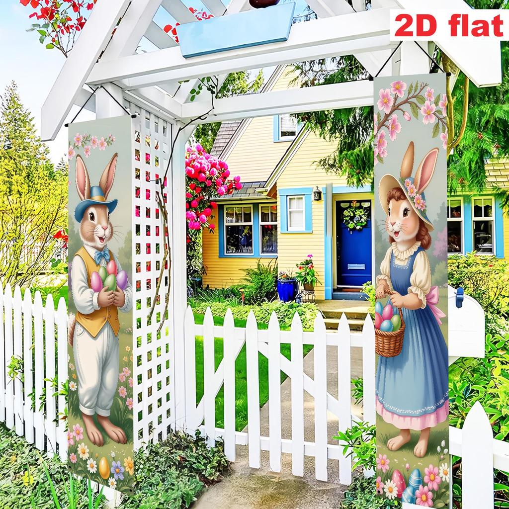 Easter Rabbit Egg Decorations, Celebration Couplet for Spring Party