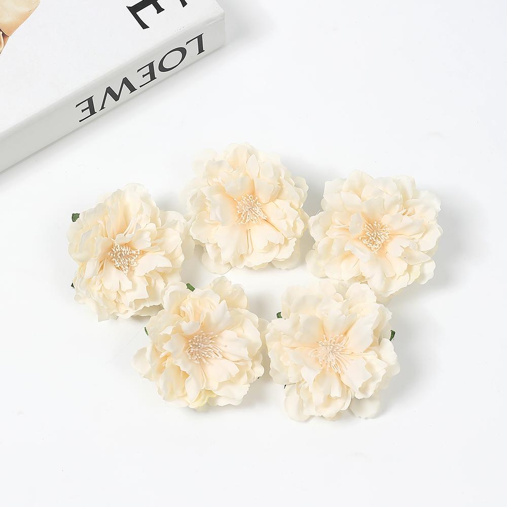 10/20Pcs Artificial Peony Flower 6cm Silk Fake Flower Room Home Decor Wedding Decoration DIY Bridal Wreath Bouquet Handicraft
