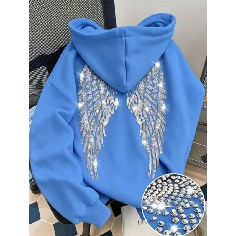 2026 Oversized Hooded Sweatshirt With Geometric
