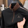 Men’s 2025 Long Sleeve Stand Collar Half Zip Casual Hoodie Top