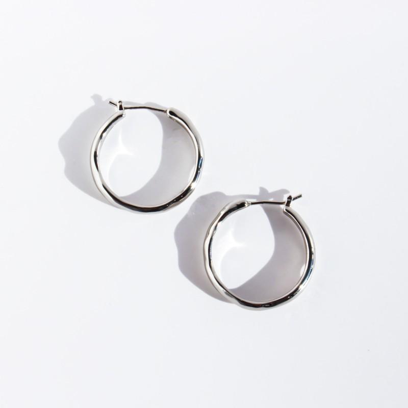Minimalist Gold Tone Hoop Earrings Women Textured Irregular Circle Design Fashionable Geometric Statement Jewelry
