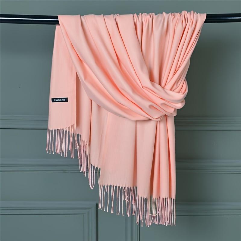 Écharpe Motif Géométrique Grande Taille Élégante Polyvalente Douce Confortable Châle Automne Hiver Respirante Anti-Froid Écharpe de Cou 200x68cm black
