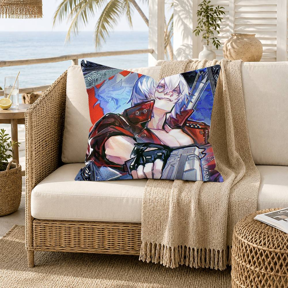 CClassic Game DDevil May Cry Pillow Case for Sofa Living Room Home Office Decor Protective Cover