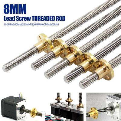 Computer Mall Trapezoidal Acme Printer T8 Stepper Screw Rod Thread Lead 150-500mm 3D with Nut
