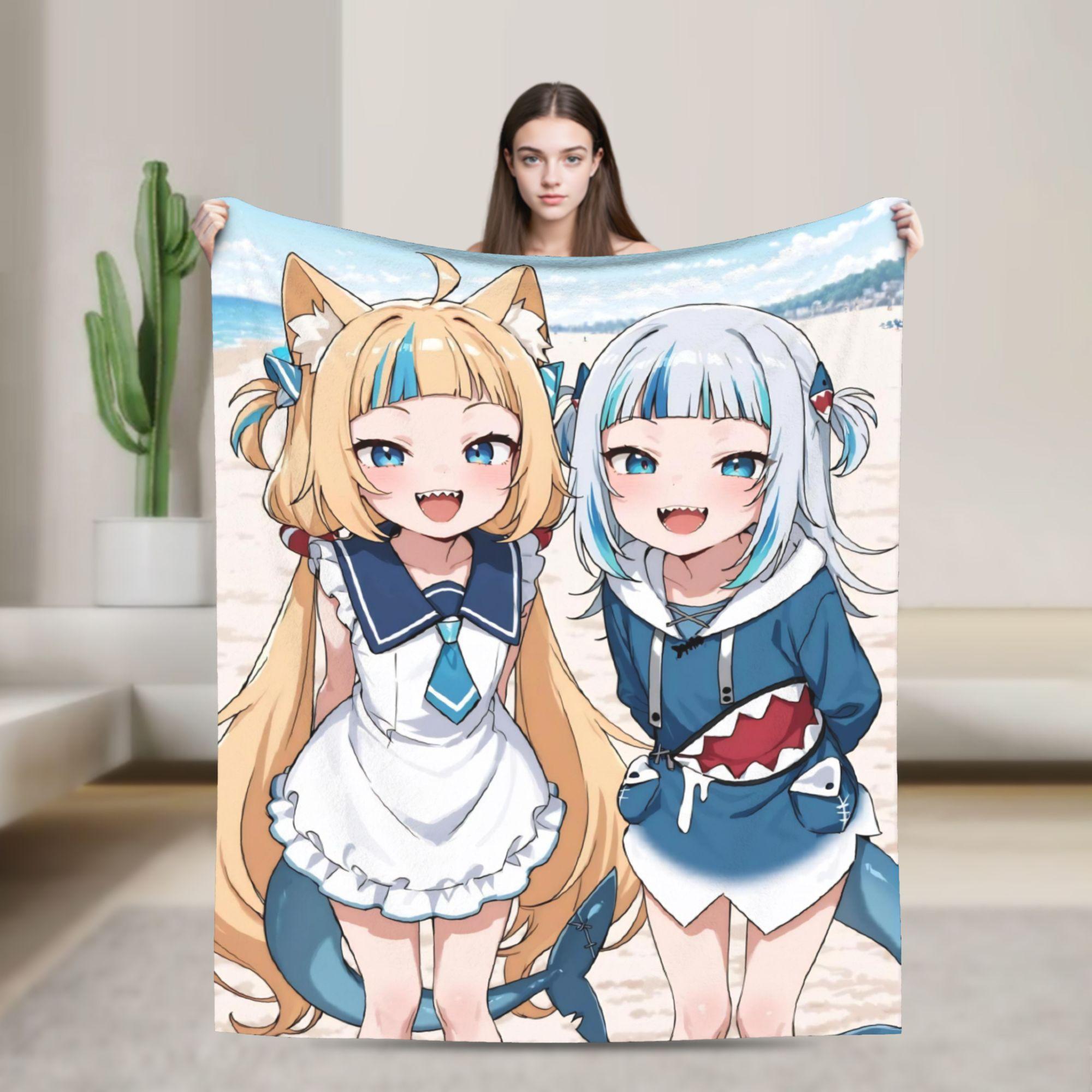 

Super Warm Blanket Camping Sameko Saba VTuber Throw Blanket Flannel Bedspread For Couch Bed Funny Sofa Bed Cover 75cmx90cm