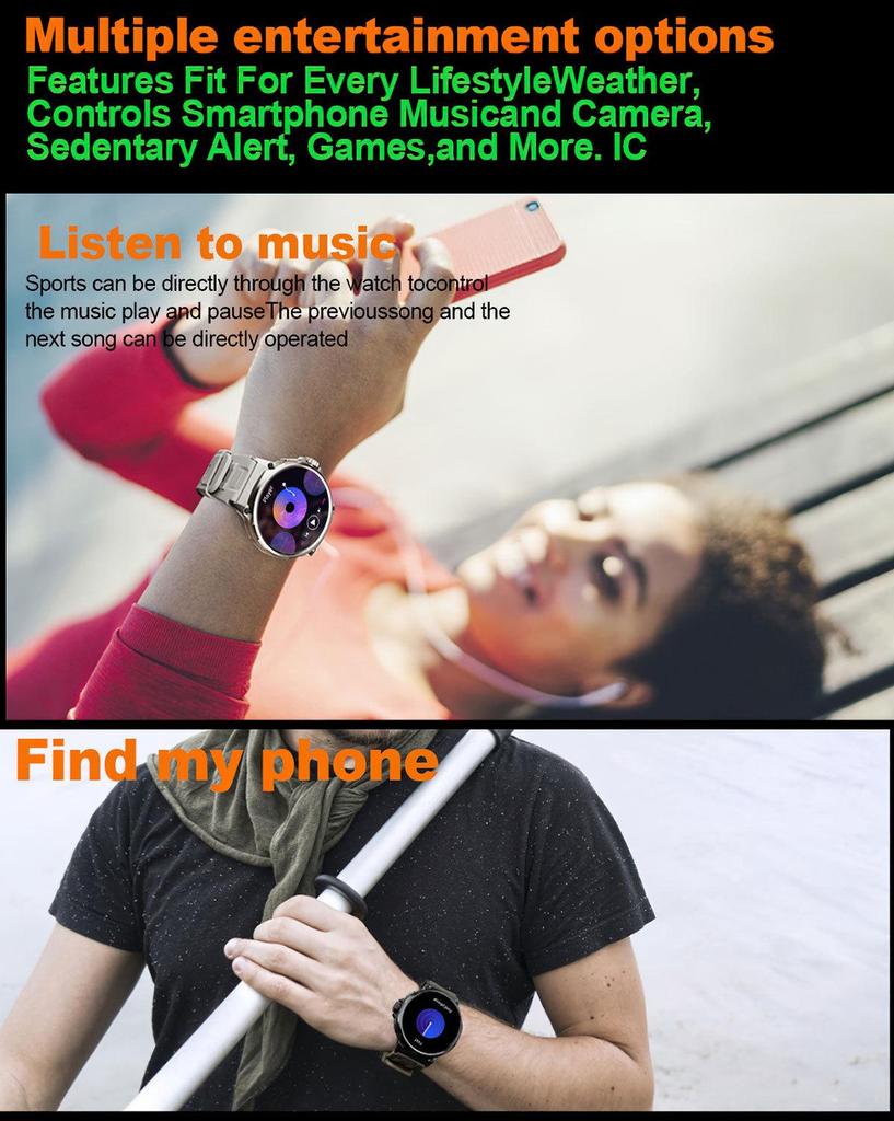V69 Smartwatch: 1.85'' Display, Bluetooth Calls, Heart Rate & Blood Oxygen Monitoring, Multi-Sport Modes, Waterproof