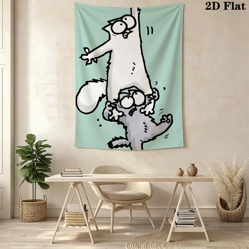 Simon's Cat Pattern Home Decor Tapestry, Wall Hanging, Decorative RV Wall Cloth.SGT0917512
