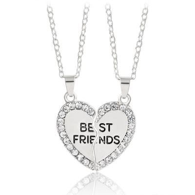 Bff Necklace Women  Heart Pendant Best Friend Letter Necklace  Cou