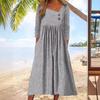 2023 Autumn Casual Loose Striped Long Sleeve Dress