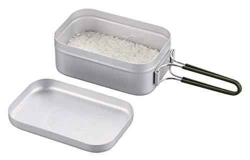 Captain Stag Messtin Aluminum Rice Cooker, 1-cup Capacity, with Measuring Measuring Scale, All-Anodized Aluminum Finish, UH-4113, Silver