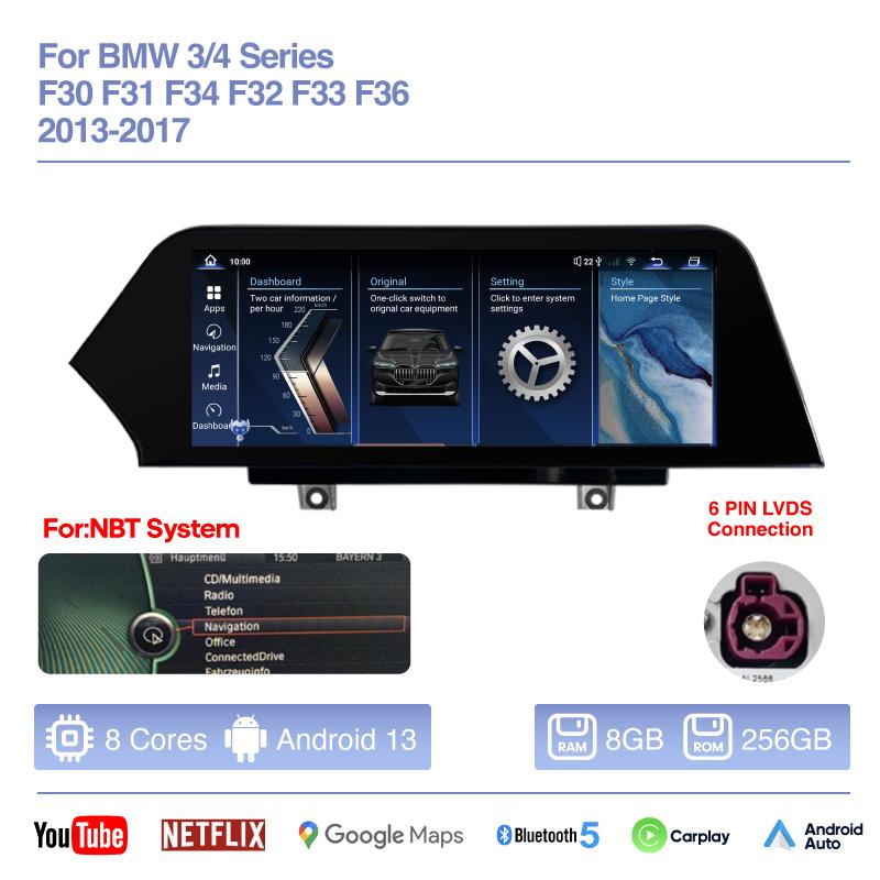 10.25" Car Multimedia Player For BMW 3/4 Series F30 F31 F32 F33 F34 2013-2017 GPS Navigation Carplay 4G 360 Original NBT System