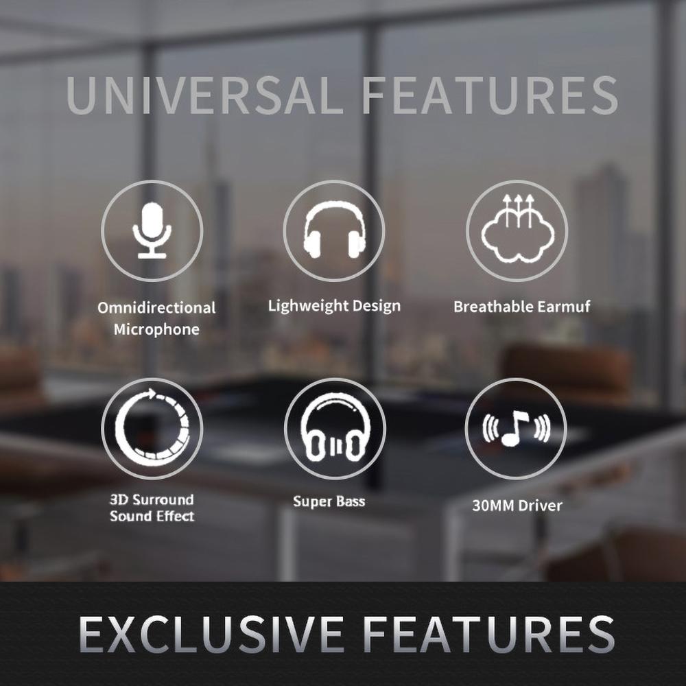 3,5 mm przewodowe słuchawki komputerowe z mikrofonem Aux słuchawki mikrofon do komputera PC/laptopa/komputera