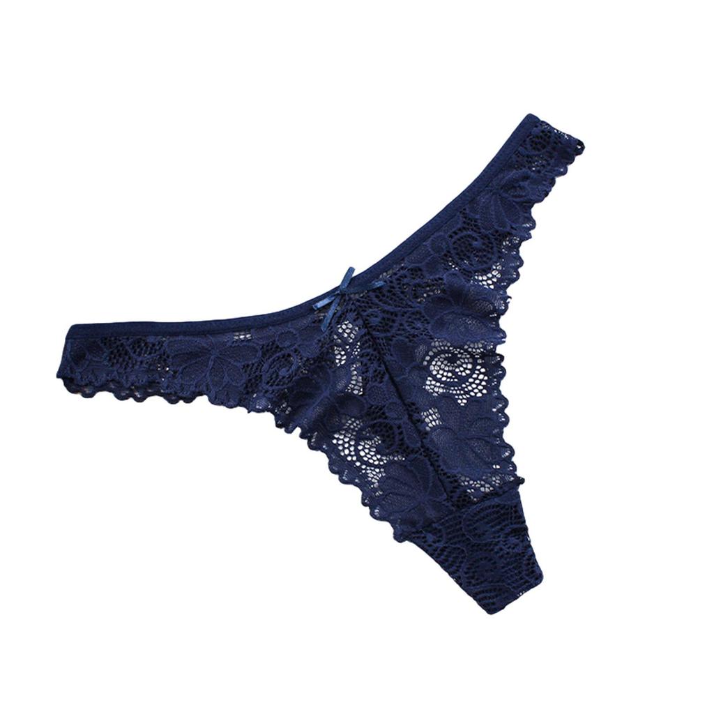 Women's Breathable Ultra Thin Lace Hollow Out Plus Size Thong Panties Seamless Design Comfortable Fit Stretch Fabric