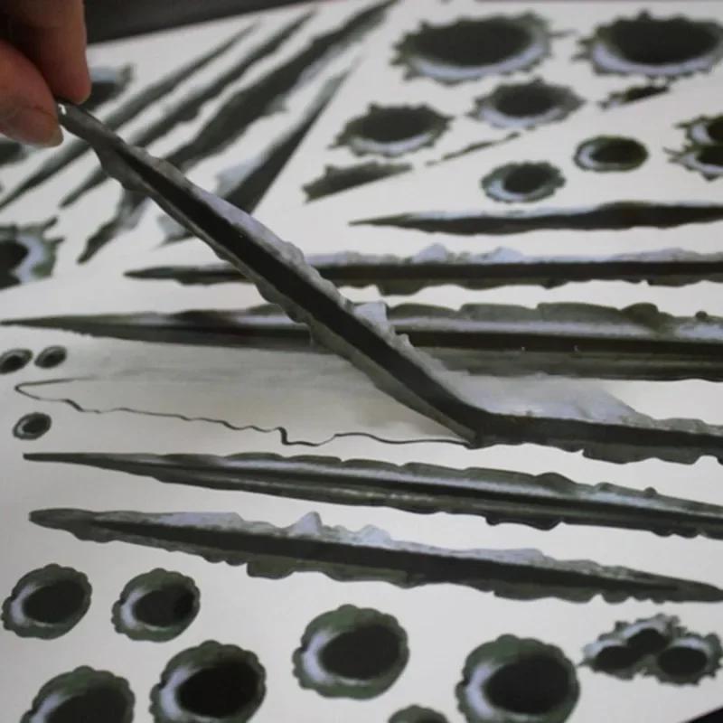 1Pcs Funny Car Stickers 3D Bullet Hole Car Side Car-covers Motorcycle Scratch Realistic Bullet Hole Waterproof Accessories Tools