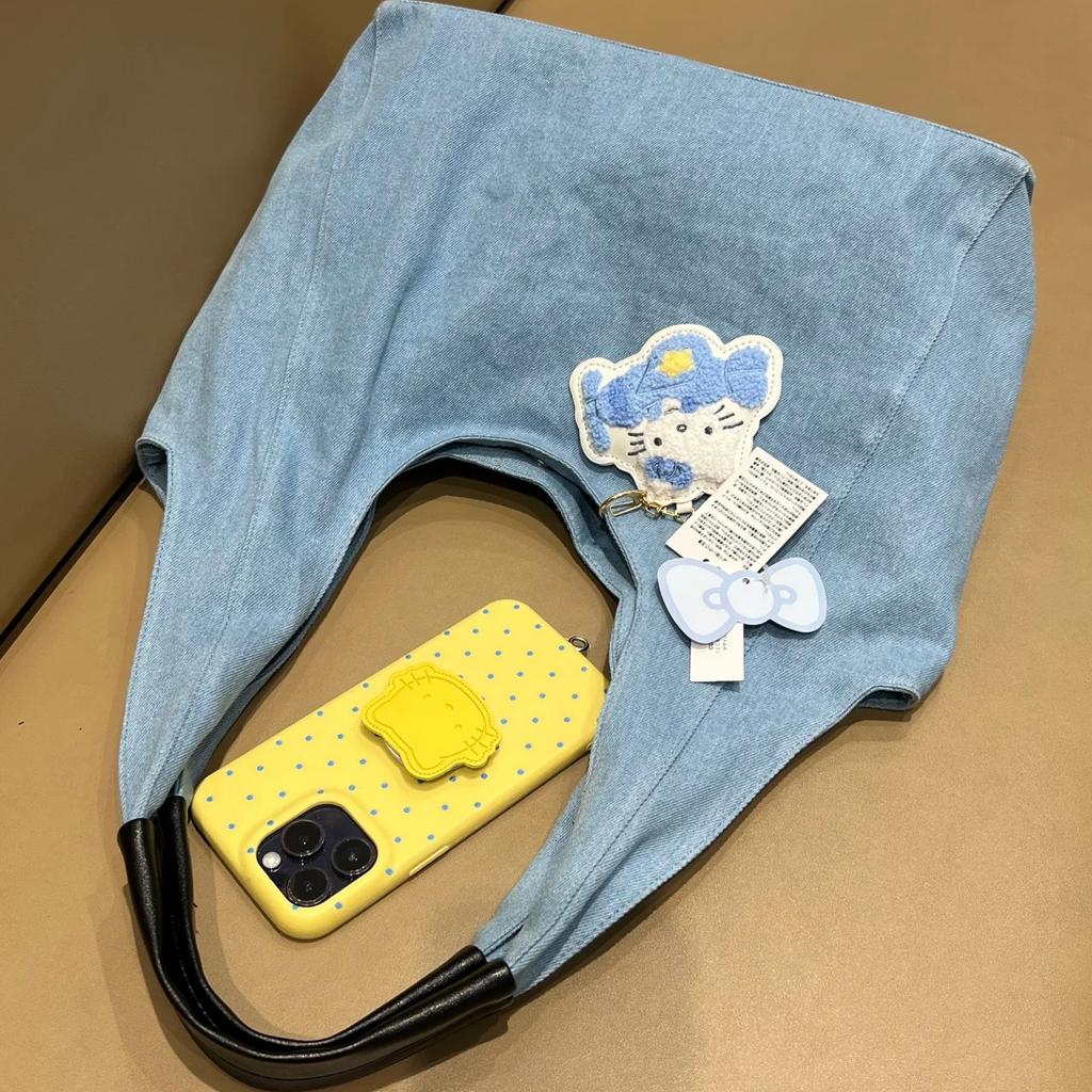 Korean Lazy Wind Denim Canvas Bag Women's 2025 New Large Capacity Shoulder Tote Bag Student Commuter Underarm Bag