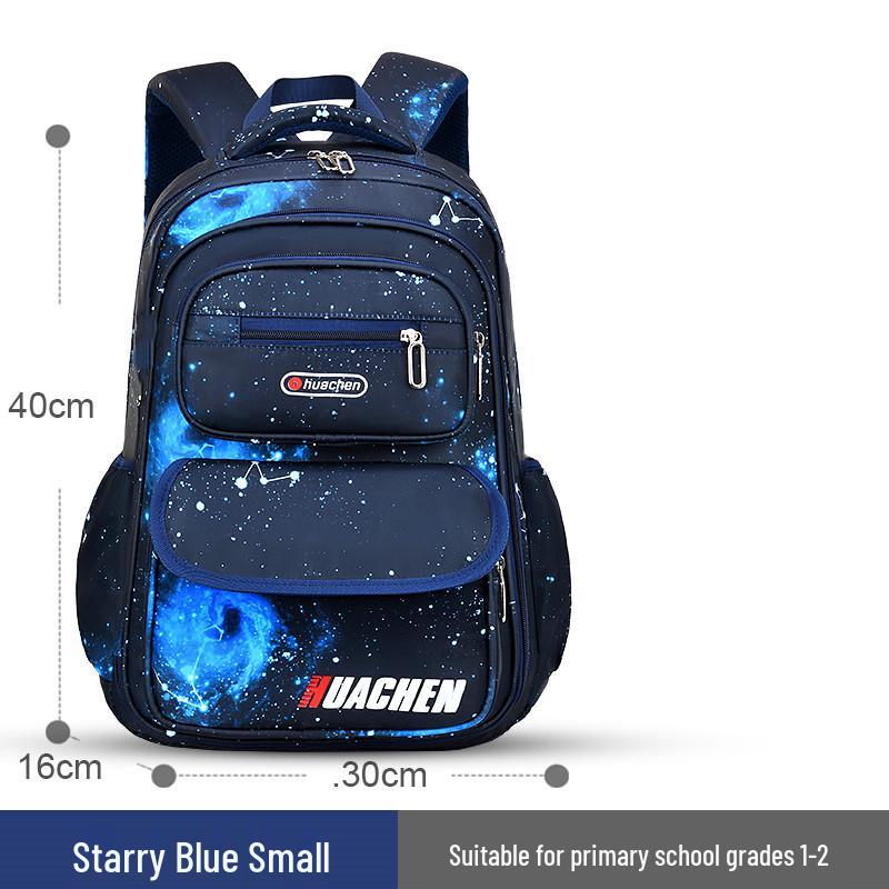 

Starry Sky Large Capacity Waterproof Backpack for Boys Grades 1-6 with Spine Protection