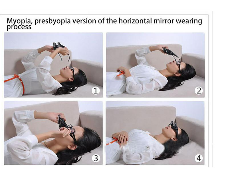 Ultra HD Lazy Reader Glasses - Available in Large, Medium, and Small for Myopia. Comfortable Horizontal Wear for Happy Reading.
