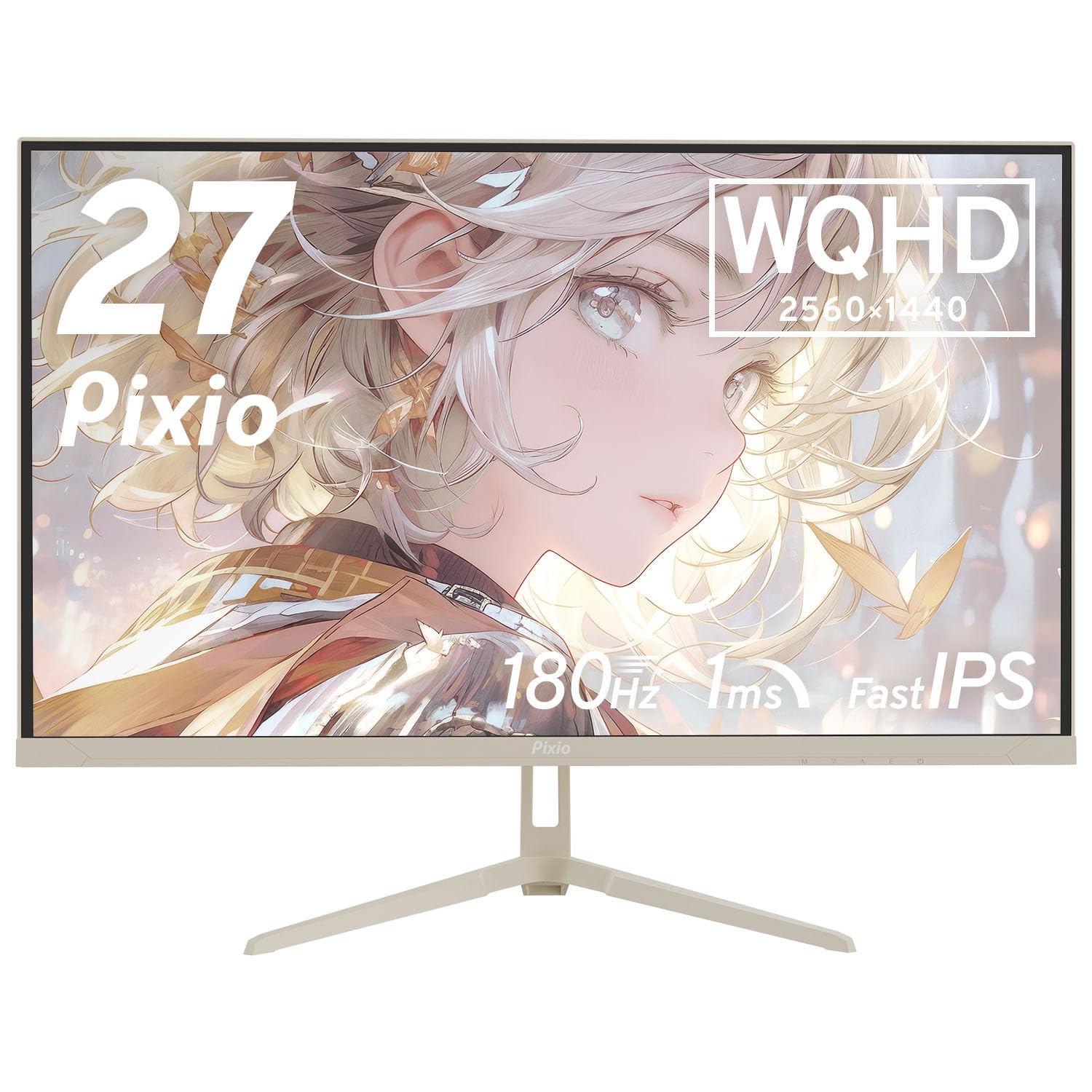 Monitor de jogos Pixio PX278 WAVE bege 27 polegadas 180 Hz WQHD bege 2 anos de garantia fofo