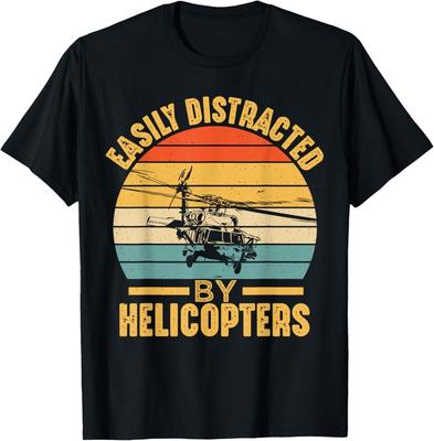Easily Distracted By Helicopters Funny Helicopter Pilot  Gift Unisex T-Shirt