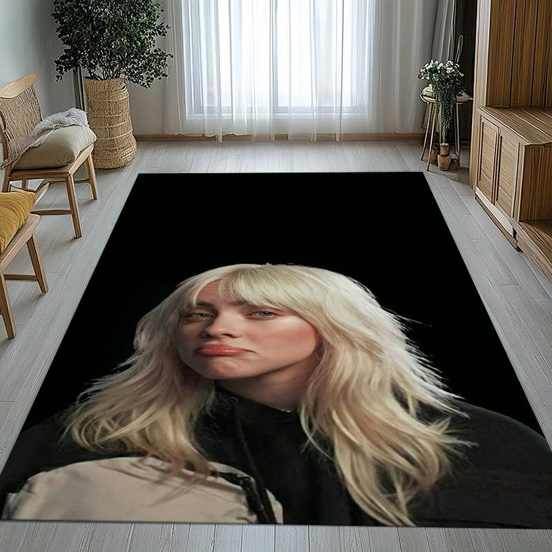 Alfombra de Área Antideslizante de Moda Billie Eilish Cantante Sala de Estar Alfombra Suave para Dormitorio Sala de Juegos para Niños Sofá, Felpudo Decoración del Hogar Regalo