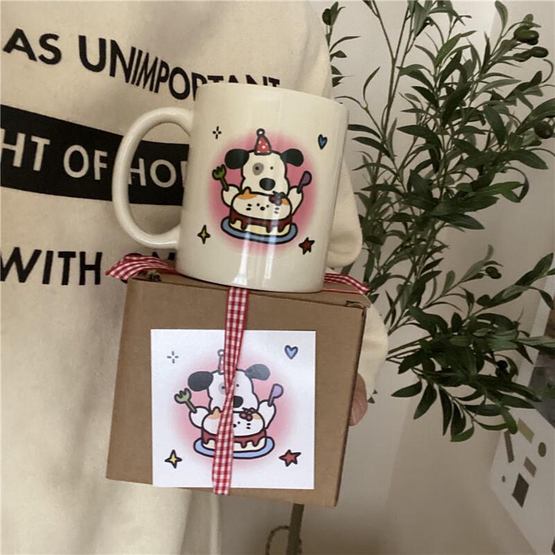 Changqi Happy Birthday Puppy & Cat Ceramic Mug