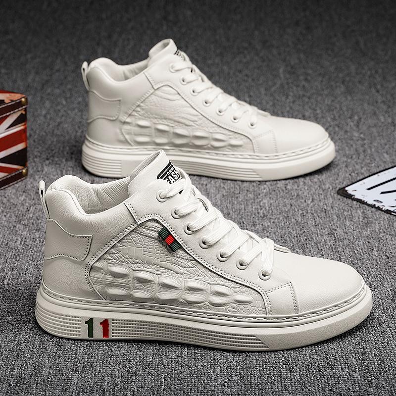 Summer Top Quality PU Leather Men's Casual Boots Comfortable Cushion Working Shoes For Men Waterpoof Ankle Sneaker