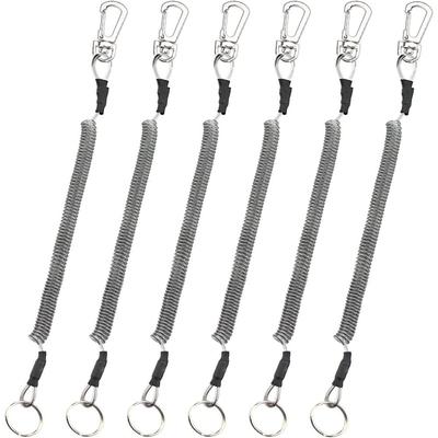 6ks Rybářské šňůrky Rybářský nástroj, Bezpečnostní spirálová šňůrka na prut Zatahovací drát uvnitř Krytky navržené pro rybářské nástroje, aby vaše vybavení bylo v bezpečí