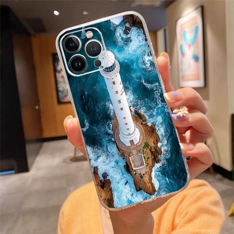 Phone Case Carcasa Funda For iPhone 17 Pro Max 17 Air 16 15 14 13 Pro Max 15 16 Pro 15Plus Lighthouse Case