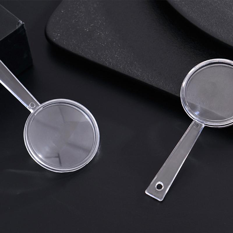 5Pcs Magnifier 40mm Acrylic Magnifying Glass Teaching Accessories Children Portable Plastic High-definition Magnifying Glass
