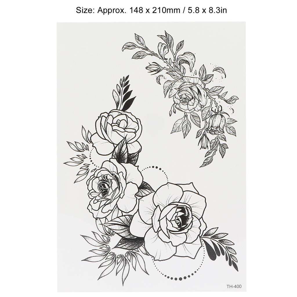 Temporary Tattoo Sticker Arm Chest Back Leg Waterproof Women Flower Tattoo StickerTH‑400