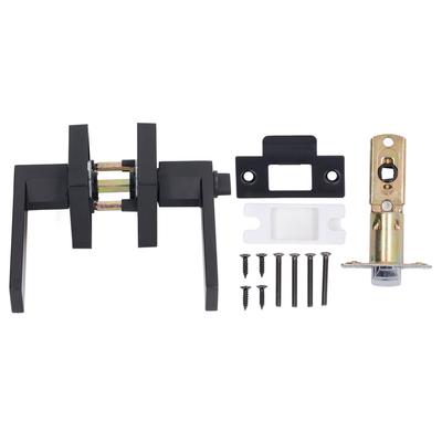 Door Lever Zinc Alloy Brass Sturdy Black Modern Look Indoor Door Handle for Passage Closet Corridor