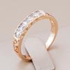 Neuer Modischer Quadratischer Naturzirkonring für Damen Roségold Farbe Hohlblumen-Hochzeit Braut Tägliche Party Feiner Schmuck