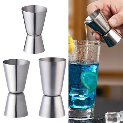 Cocktail Shaker Measure Cup Silver Stainless Steel
