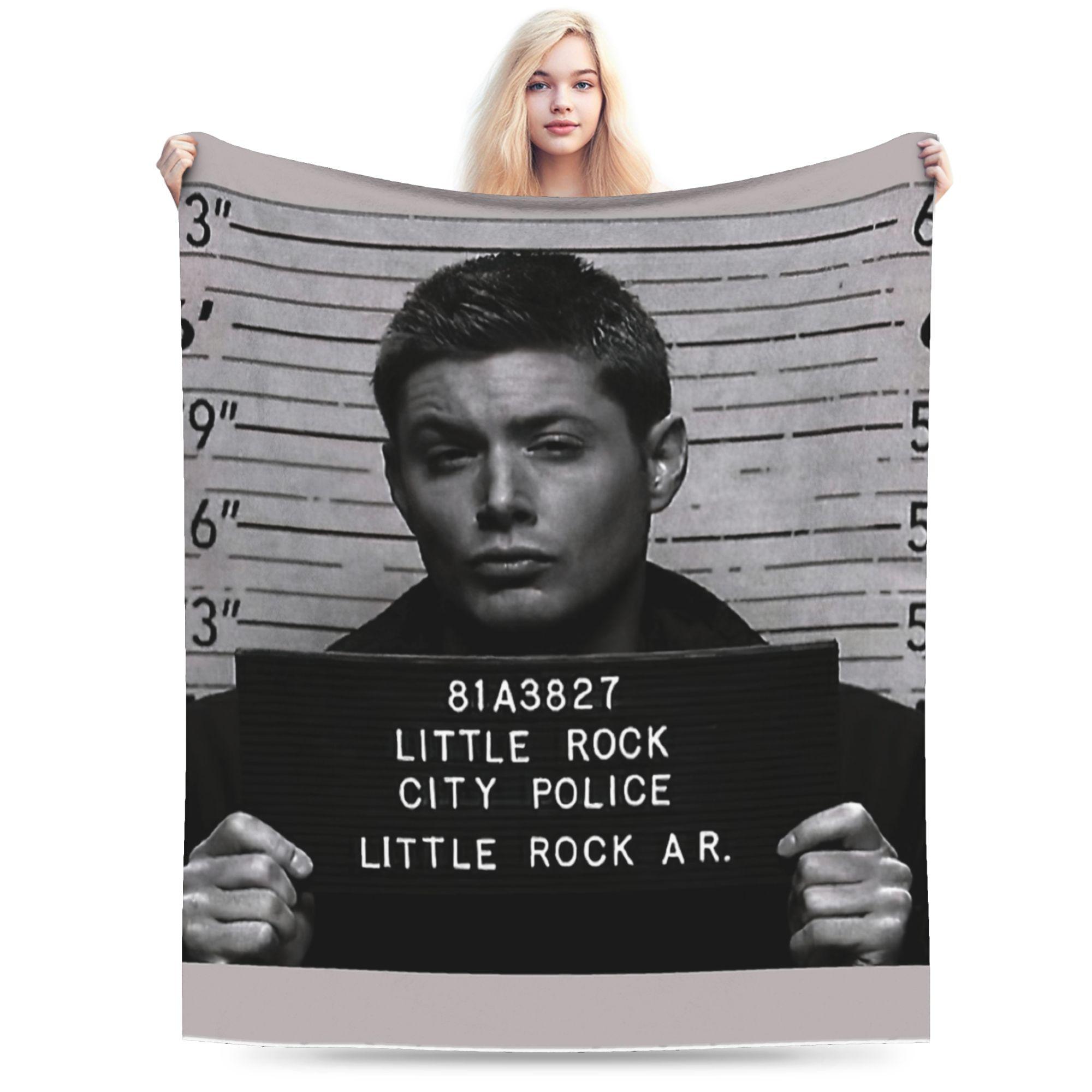 Supernatural Dean Winchester Super Weiche Decke Kinder Plüsch Überwurfdecke Neuheit Outdoor Flanell Tagesdecke Sofa Bettbezug 75x90cm gray