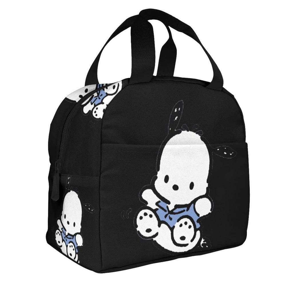 Pochakko Insulated Lunch Bag with Clasp Bento Cooler Bag with Soft Cooler Bag Closure, Black, Box, Insulated, Zipper, Compact, Bag, Tote/Eco