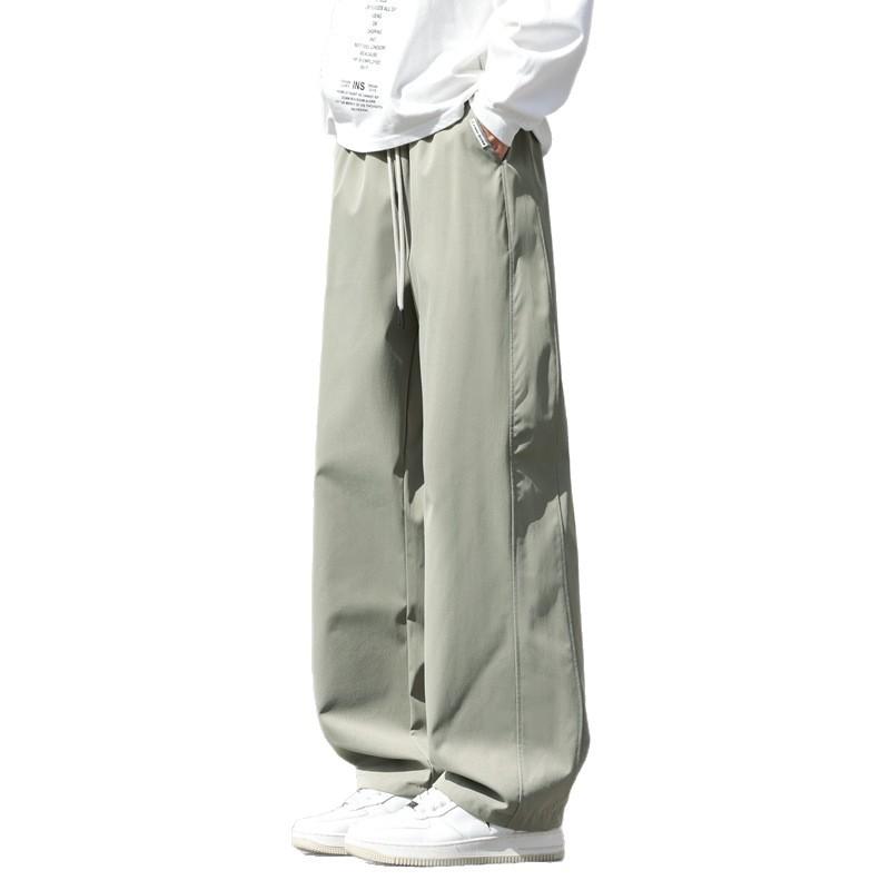 Casual Pants, Men's Loose Pants, American Straight-leg Sport Pants, Grey Long Pants