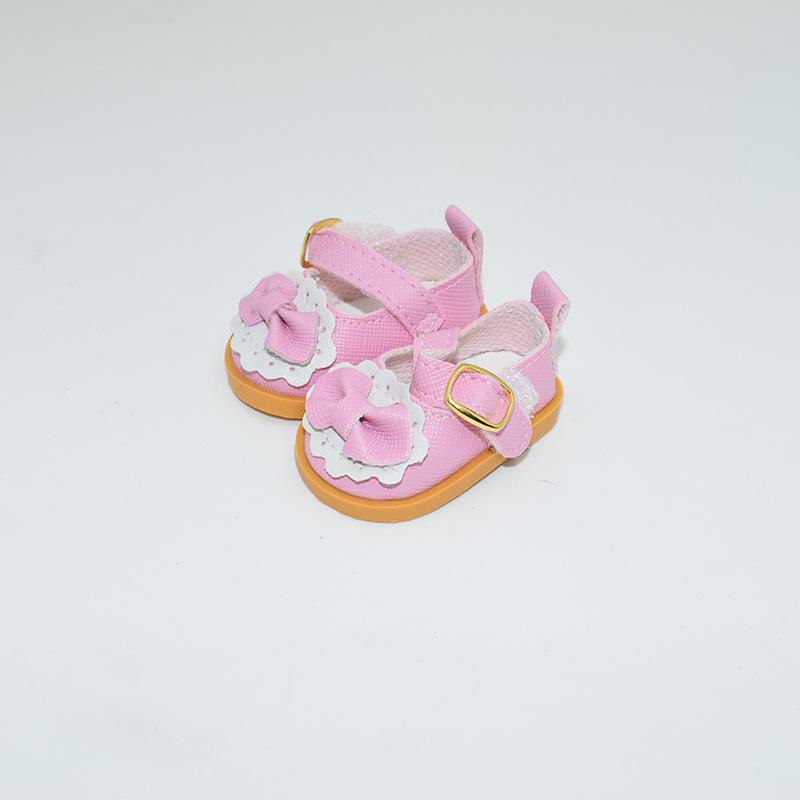 20cm Cotton Doll Bow Princess Shoes - Star Pattern Leather Dress-up Accessories