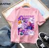 T-shirt Casual alla Moda per Bambini KPop Demon Hunter Cotone Top Girocollo Film Cartone Animato Ragazze Ragazzi T-Shirt Abbigliamento Casual Ragazze