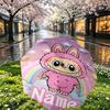 Custom Name Personalized Labubu Print Umbrella, Auto Open Close, 8‑Rib Sturdy Frame, Commute Camping Hiking Use, Birthday Gift