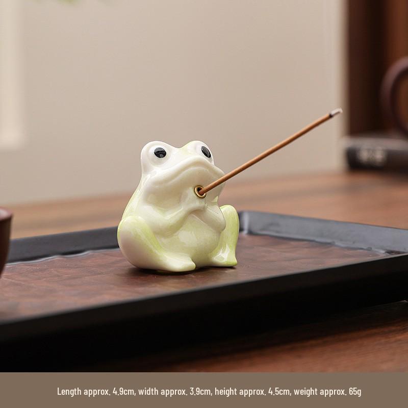 Cute Ceramic Cartoon Animal Incense Holders: Frog, Dolphin, Walrus, Gourd – Fun Desktop Decor