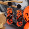 Colorful Pumpkin & Dancing Skeleton Halloween Earrings