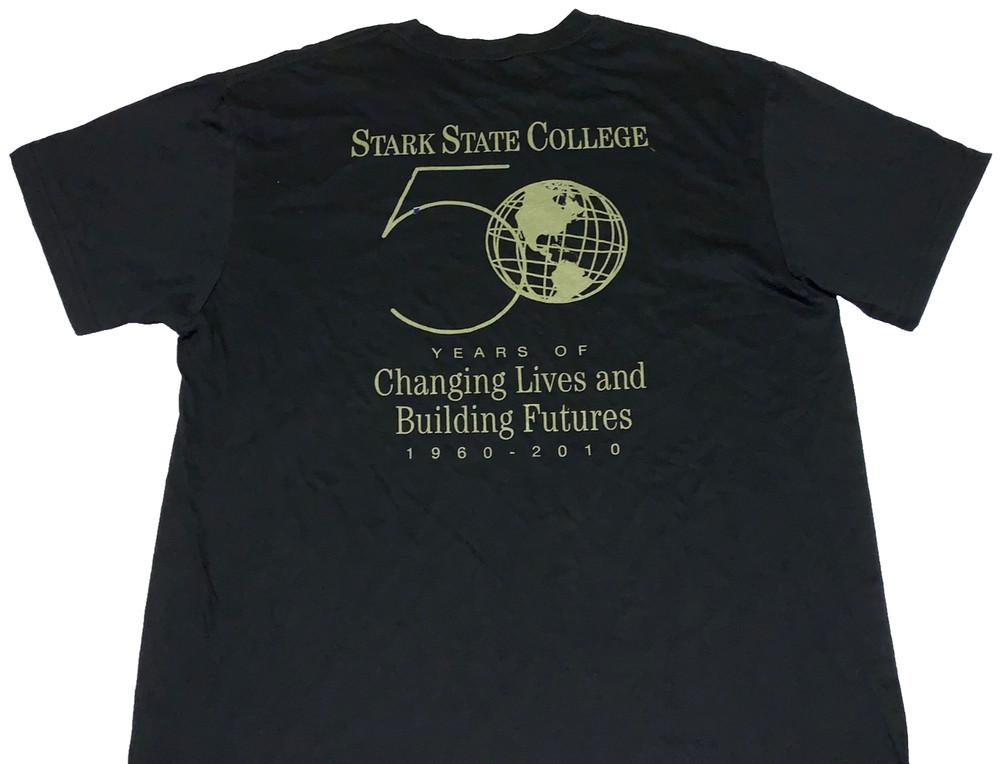 

Rare Vintage Stark State College Tech Ohio 50 Years 1960 2010 T-Shirt New! LARGE Unisex T-Shirt XL